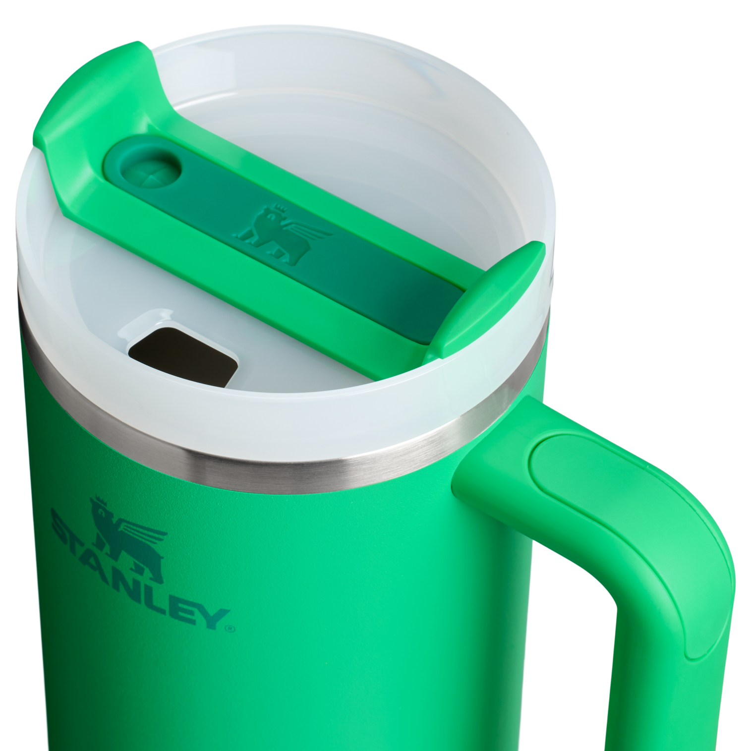 Splash-Resistant FlowState The Quencher H2.0 Flowstate Tumbler  | Stanley Create D332L - Double-Wall Vacuum Insulated Travel Tumbler with Straw Detail