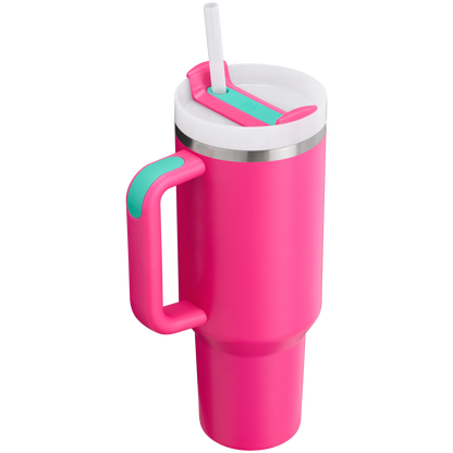 Splash-Resistant FlowState The Quencher H2.0 Flowstate Tumbler  | Stanley Create D332L - Double-Wall Vacuum Insulated Travel Tumbler with Straw Detail