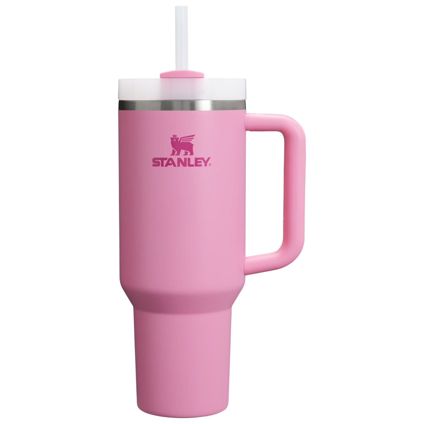 Splash-Resistant FlowState The Quencher H2.0 Flowstate Tumbler  | Stanley Create D332L - Double-Wall Vacuum Insulated Travel Tumbler with Straw - Peony
