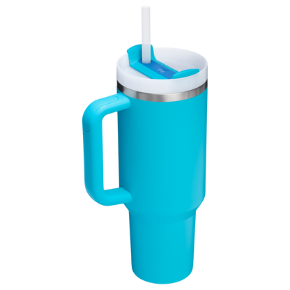 Splash-Resistant FlowState The Quencher H2.0 Flowstate Tumbler  | Stanley Create D332L - Double-Wall Vacuum Insulated Travel Tumbler with Straw Detail
