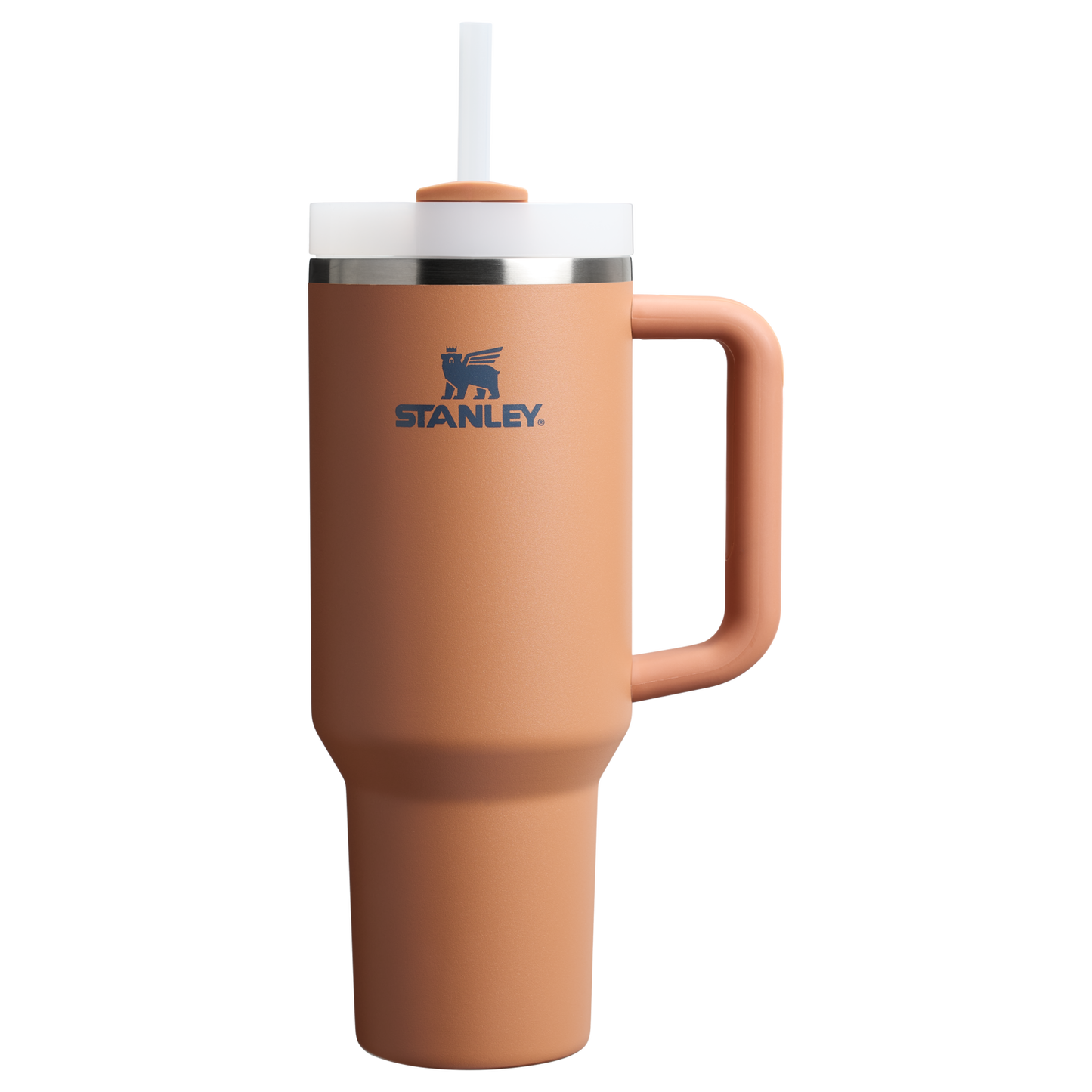 Splash-Resistant FlowState The Quencher H2.0 Flowstate Tumbler  | Stanley Create D332L - Double-Wall Vacuum Insulated Travel Tumbler with Straw - Toast
