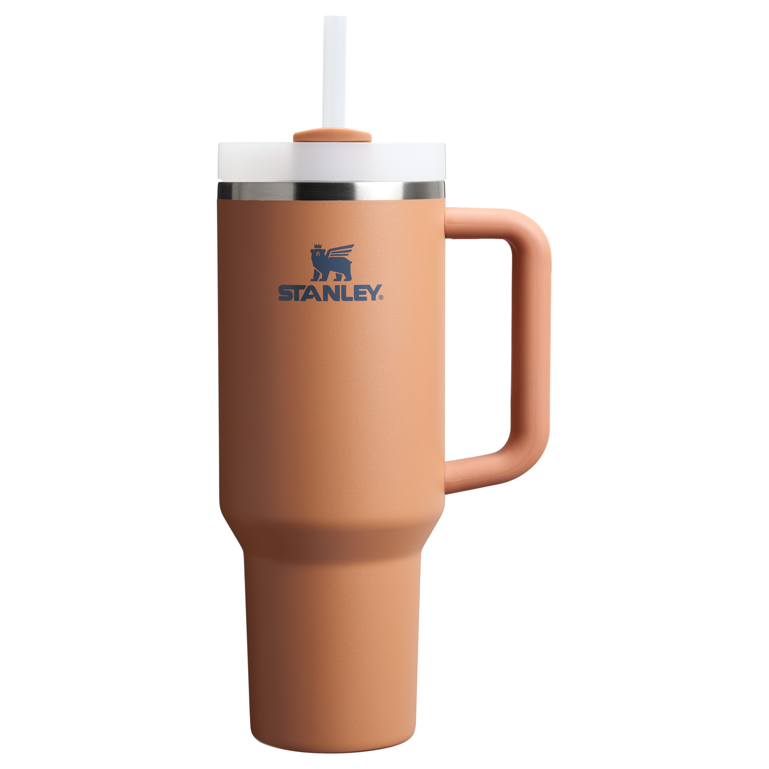 Splash-Resistant FlowState The Quencher H2.0 Flowstate Tumbler  | Stanley Create D332L - Double-Wall Vacuum Insulated Travel Tumbler with Straw - Toast