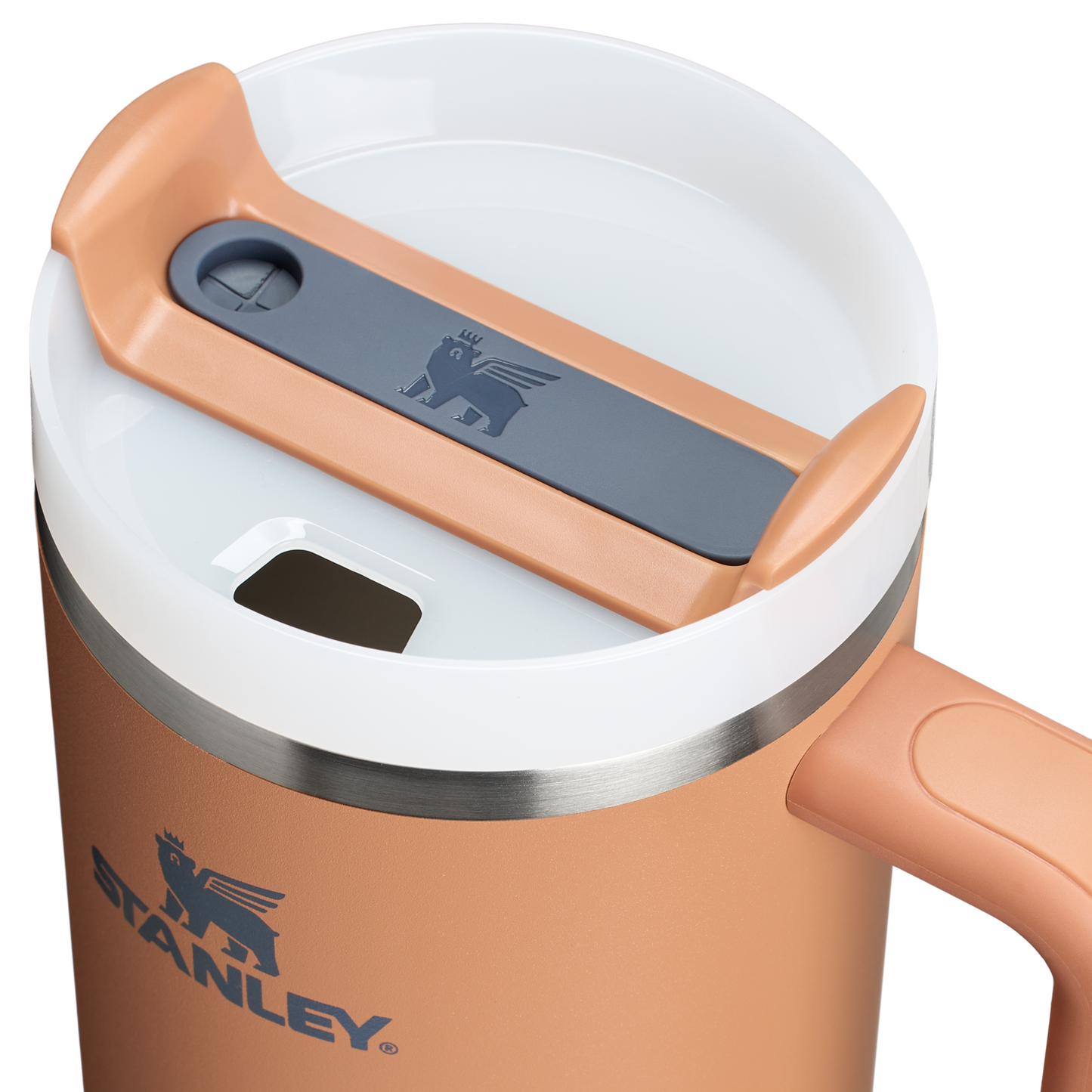 Splash-Resistant FlowState The Quencher H2.0 Flowstate Tumbler  | Stanley Create D332L - Double-Wall Vacuum Insulated Travel Tumbler with Straw Detail