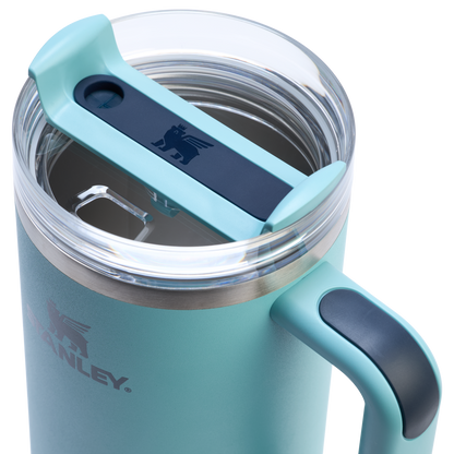 Splash-Resistant FlowState The Quencher H2.0 Flowstate Tumbler  | Stanley Create D332L - Double-Wall Vacuum Insulated Travel Tumbler with Straw Detail