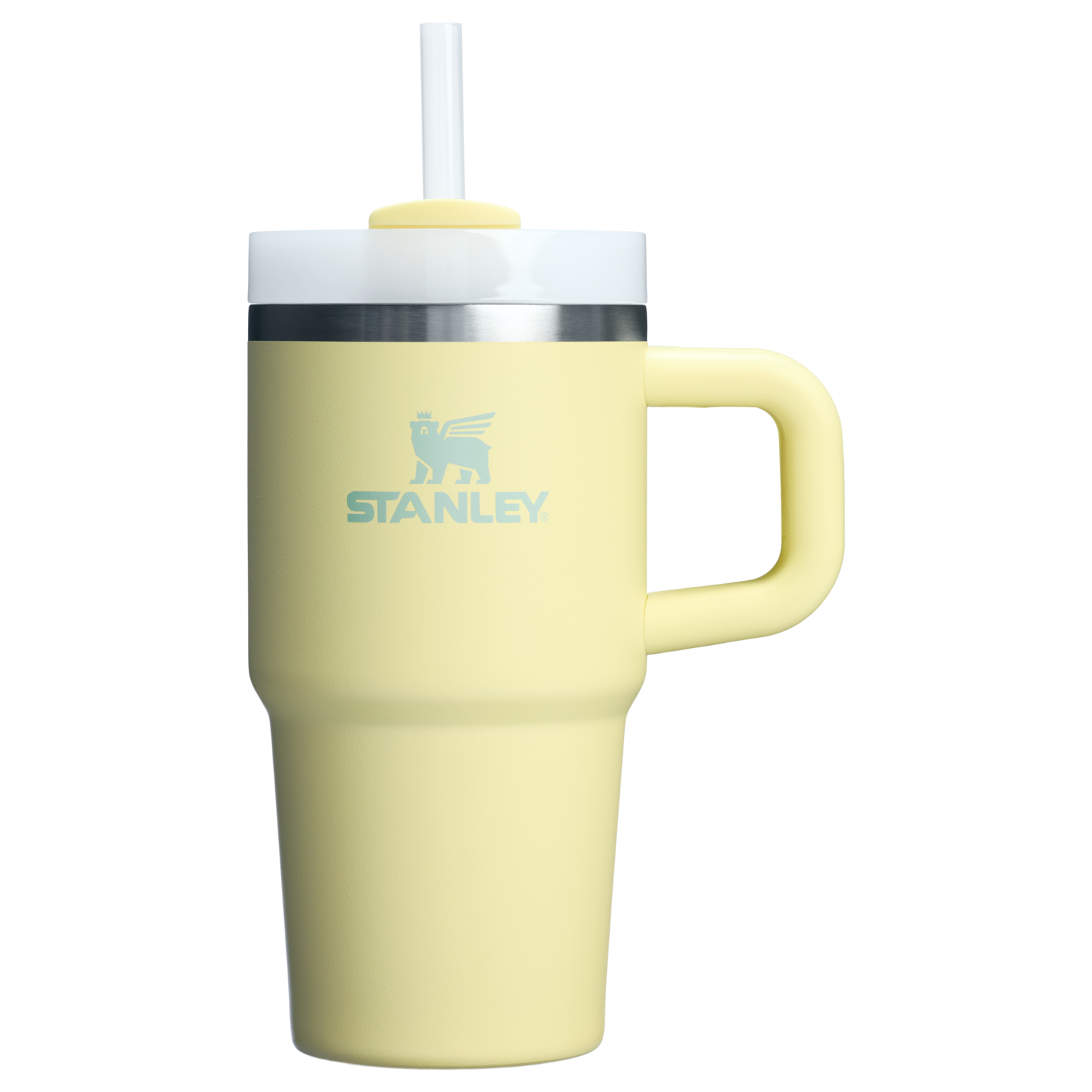 Large Capacity The Quencher H2.O Flowstate Tumbler with Handle | Stanley Create D309N - Double-Wall Vacuum Insulated Travel Tumbler with Straw Detail