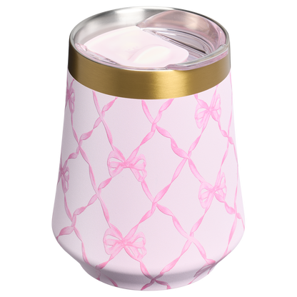 Flavor-Preserving Stanley 1913 x LoveShackFancy Holiday Reserve Wine Tumbler D367F - Elegant Stemless Vacuum Insulated Wine Tumbler Detail