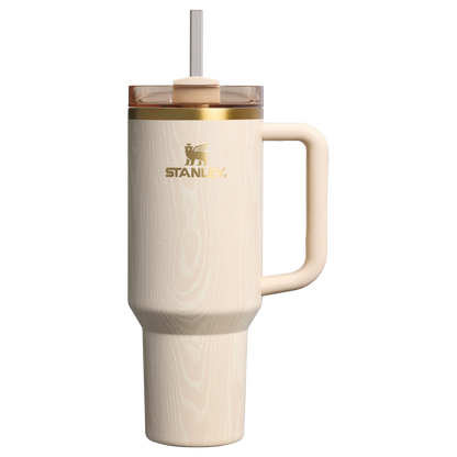 Splash-Resistant FlowState The Cheers & Cheer Quencher H2.0 Flowstate Tumbler D188Q - FlowState 3-Position Lid Insulated Travel Mug - Birch Woodgrain