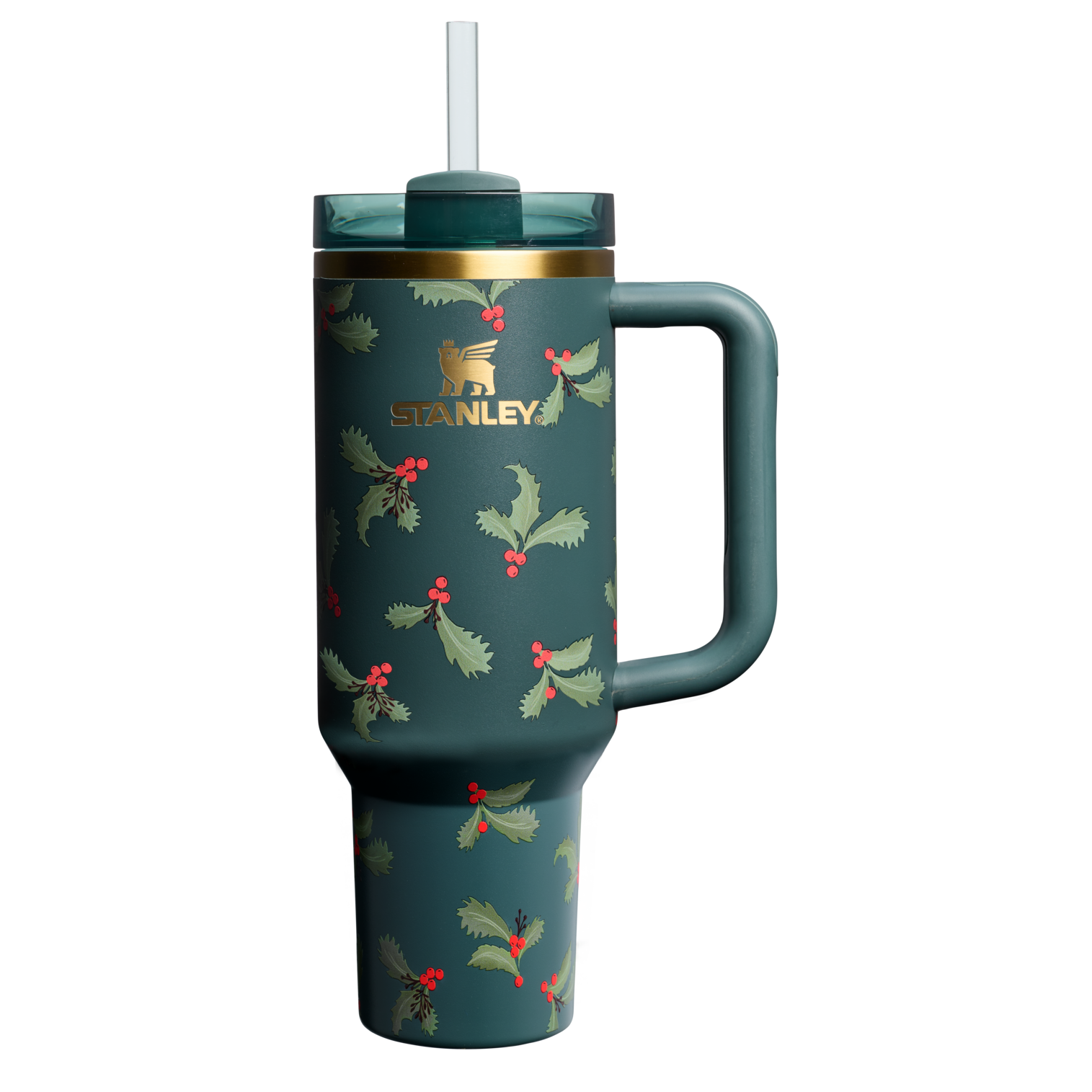 Splash-Resistant FlowState The Cheers & Cheer Quencher H2.0 Flowstate Tumbler D188Q - FlowState 3-Position Lid Insulated Travel Mug - Holiday Botanical