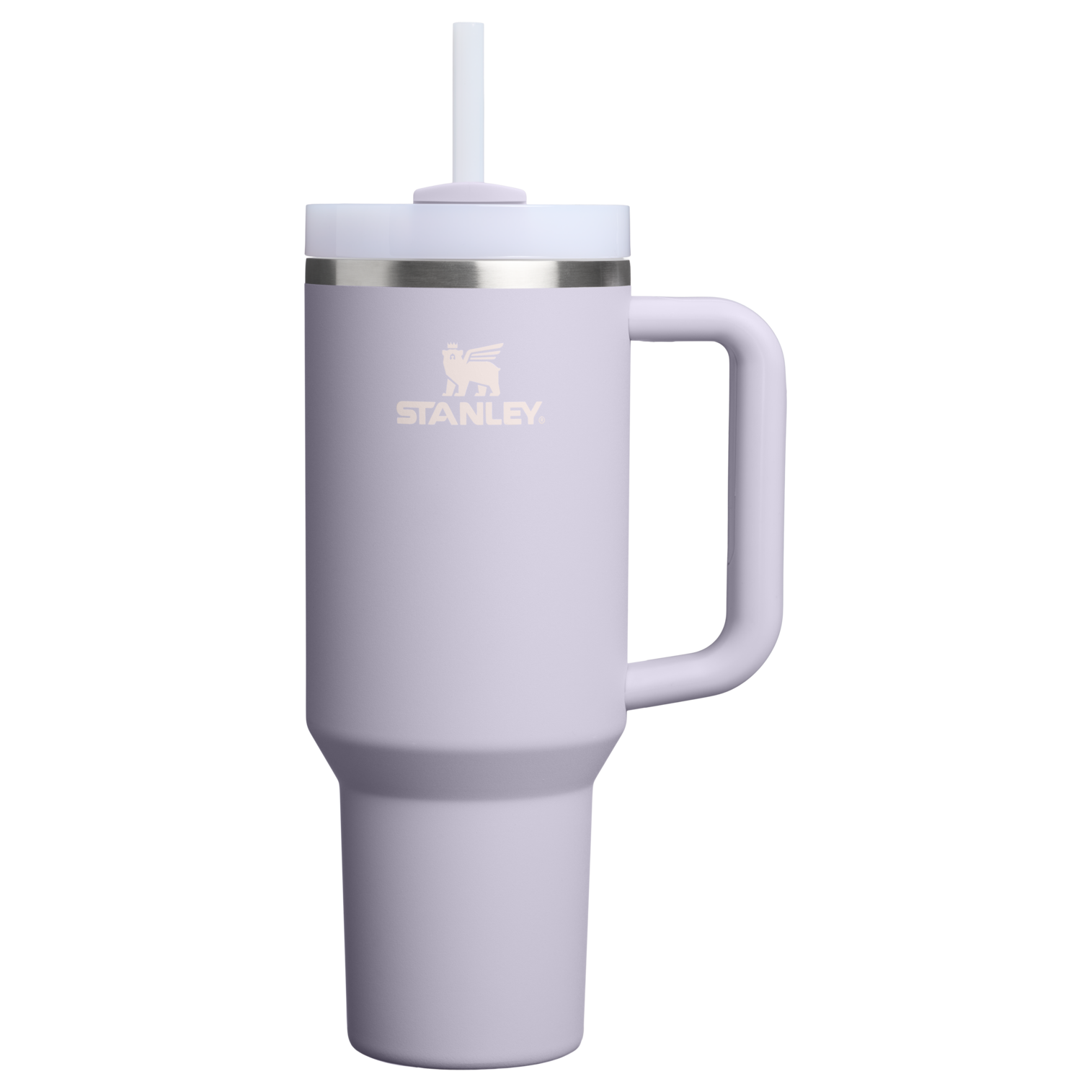 Splash-Resistant FlowState The Quencher H2.0 Flowstate Tumbler  | Stanley Create D332L - Double-Wall Vacuum Insulated Travel Tumbler with Straw - Purple Dust
