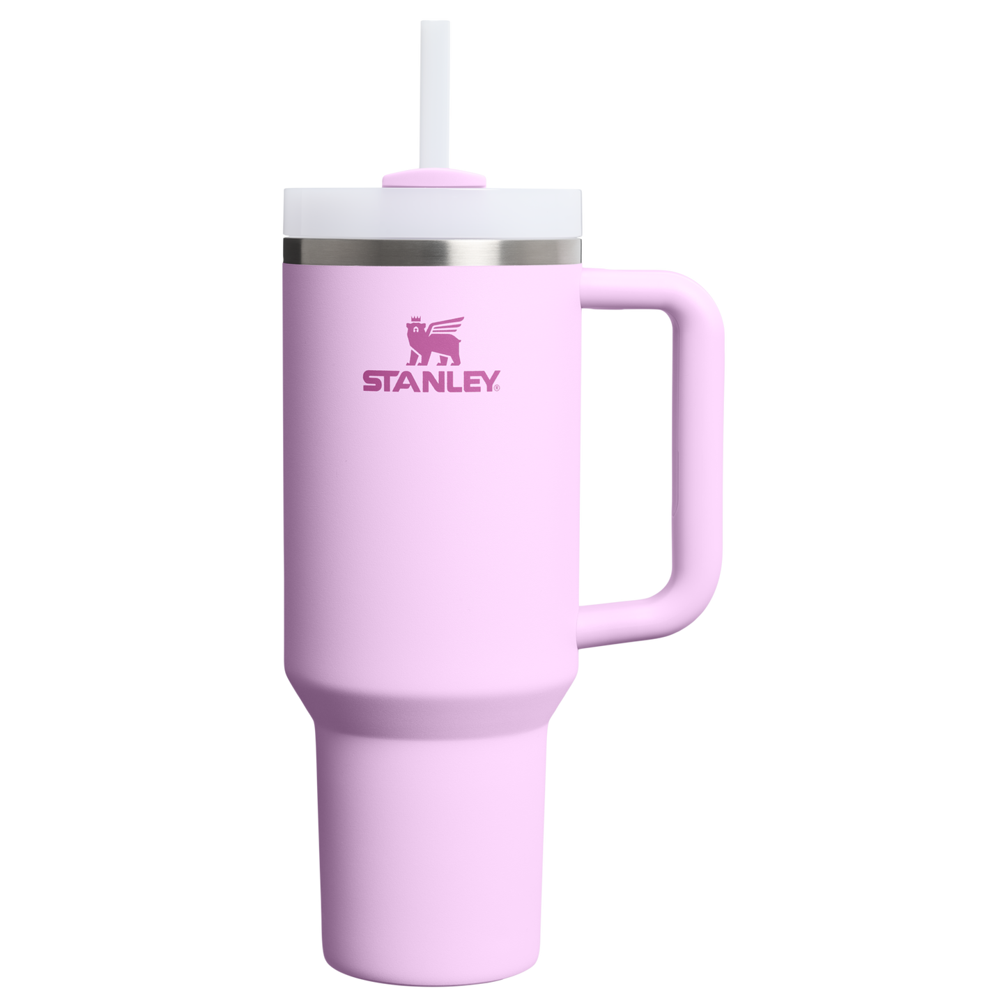 Splash-Resistant FlowState The Quencher H2.0 Flowstate Tumbler  | Stanley Create D332L - Double-Wall Vacuum Insulated Travel Tumbler with Straw - Soft Orchid