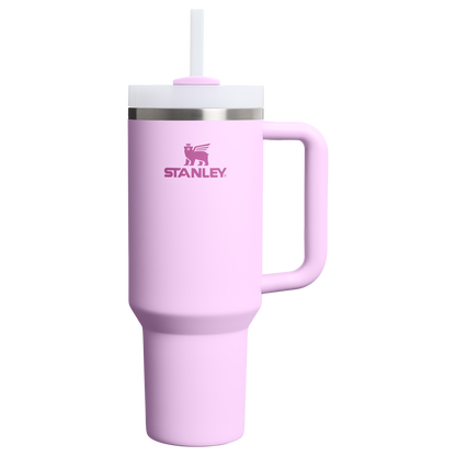 Splash-Resistant FlowState The Quencher H2.0 Flowstate Tumbler  | Stanley Create D332L - Double-Wall Vacuum Insulated Travel Tumbler with Straw - Soft Orchid