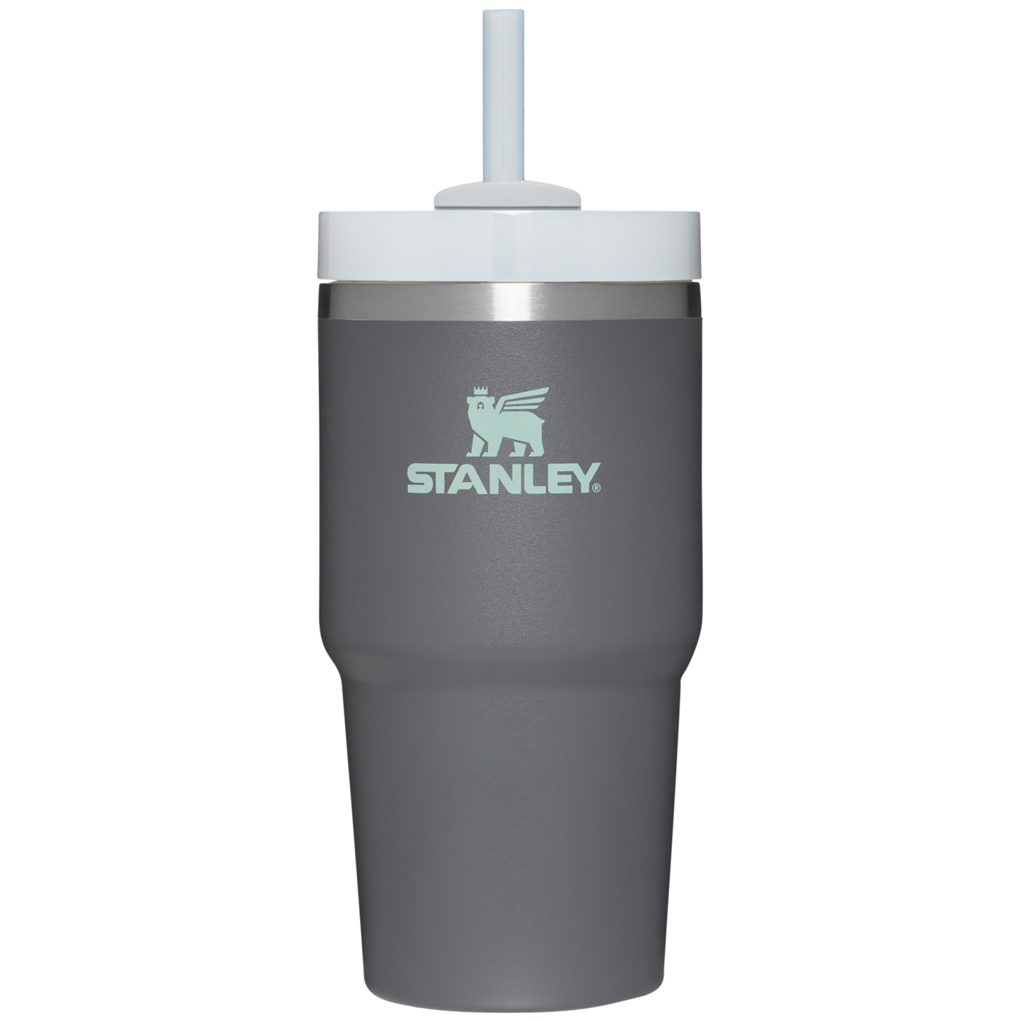 Splash-Resistant FlowState The Quencher H2.0 Flowstate Tumbler D030T - Double-Wall Vacuum Insulated Travel Tumbler with Straw - Charcoal