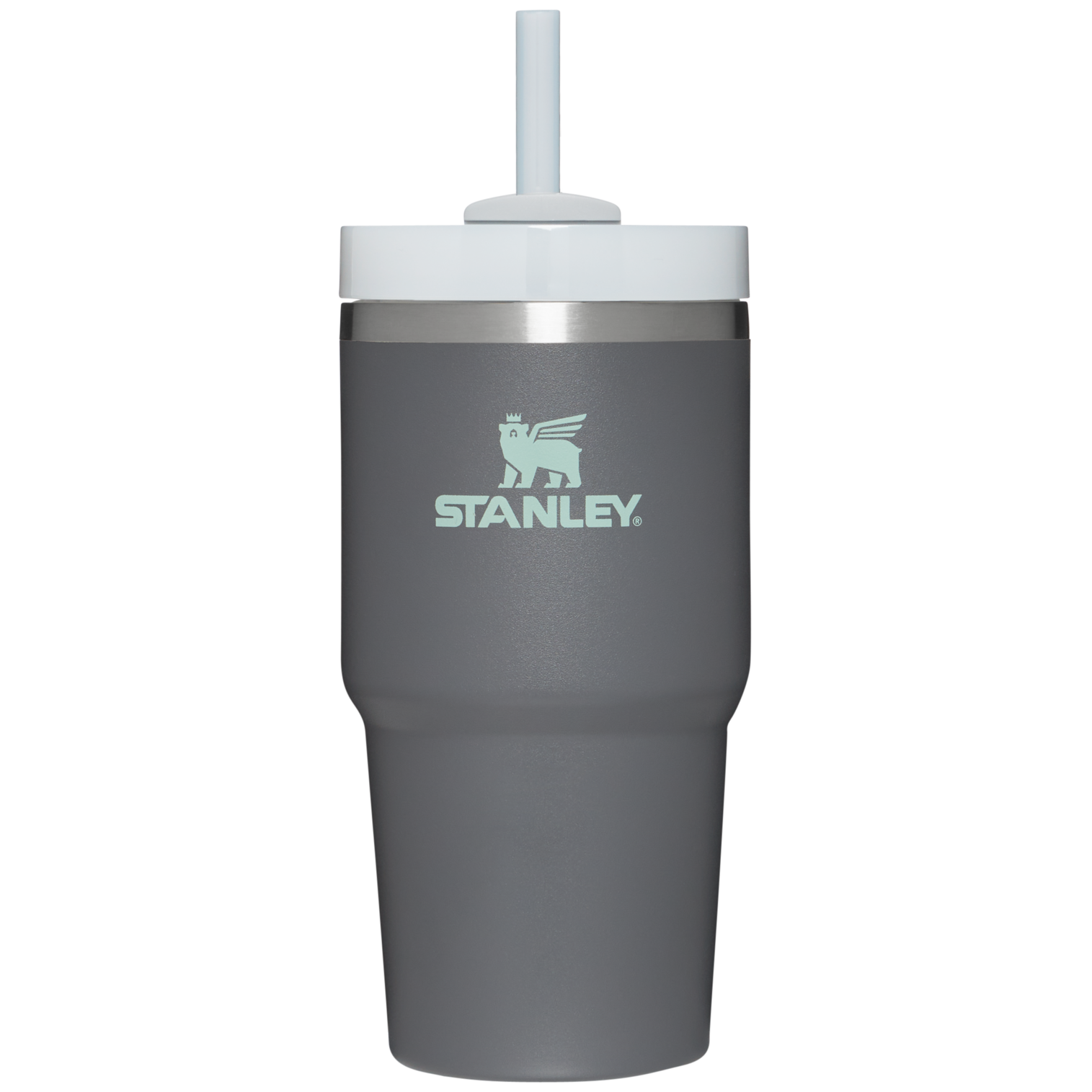 Splash-Resistant FlowState The Quencher H2.0 Flowstate Tumbler D030T - Double-Wall Vacuum Insulated Travel Tumbler with Straw - Charcoal