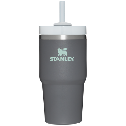 Splash-Resistant FlowState The Quencher H2.0 Flowstate Tumbler D030T - Double-Wall Vacuum Insulated Travel Tumbler with Straw - Charcoal