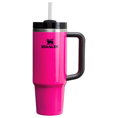 Splash-Resistant FlowState The Quencher H2.0 Flowstate Tumbler | Stanley Create D331C - Double-Wall Vacuum Insulated Travel Tumbler with Straw Detail