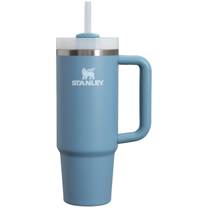 Splash-Resistant FlowState The Quencher H2.0 Flowstate Tumbler | Stanley Create D331C - Double-Wall Vacuum Insulated Travel Tumbler with Straw Detail