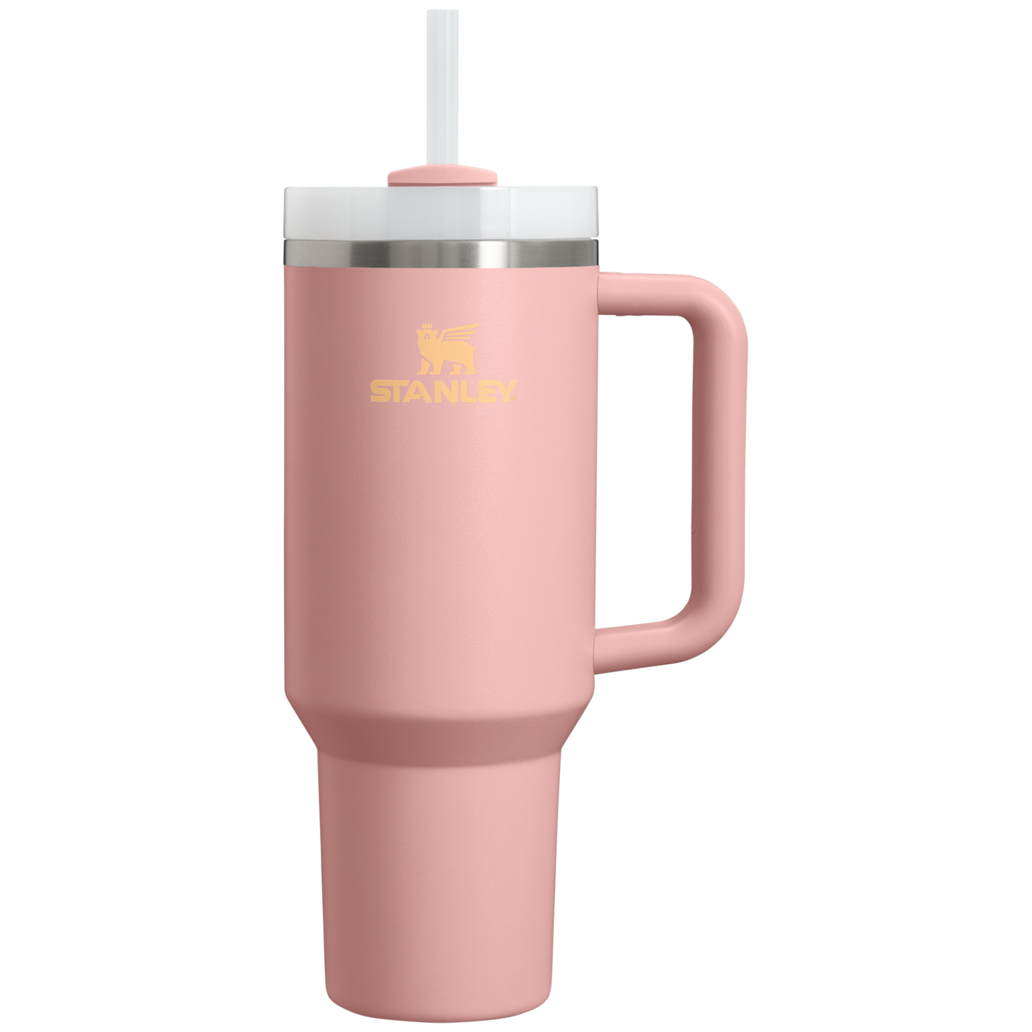 Splash-Resistant FlowState The Quencher H2.0 Flowstate Tumbler  | Stanley Create D332L - Double-Wall Vacuum Insulated Travel Tumbler with Straw - Peach Rose