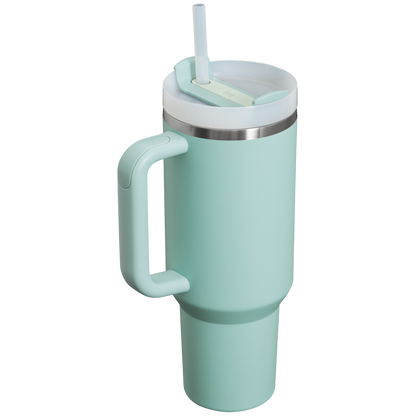 Splash-Resistant FlowState The Quencher H2.0 Flowstate Tumbler  | Stanley Create D332L - Double-Wall Vacuum Insulated Travel Tumbler with Straw Detail