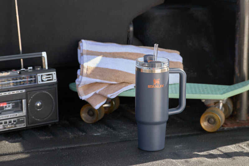 Splash-Resistant FlowState The Quencher H2.0 Flowstate Tumbler  | Stanley Create D332L - Double-Wall Vacuum Insulated Travel Tumbler with Straw Detail