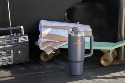Splash-Resistant FlowState The Quencher H2.0 Flowstate Tumbler  | Stanley Create D332L - Double-Wall Vacuum Insulated Travel Tumbler with Straw Detail